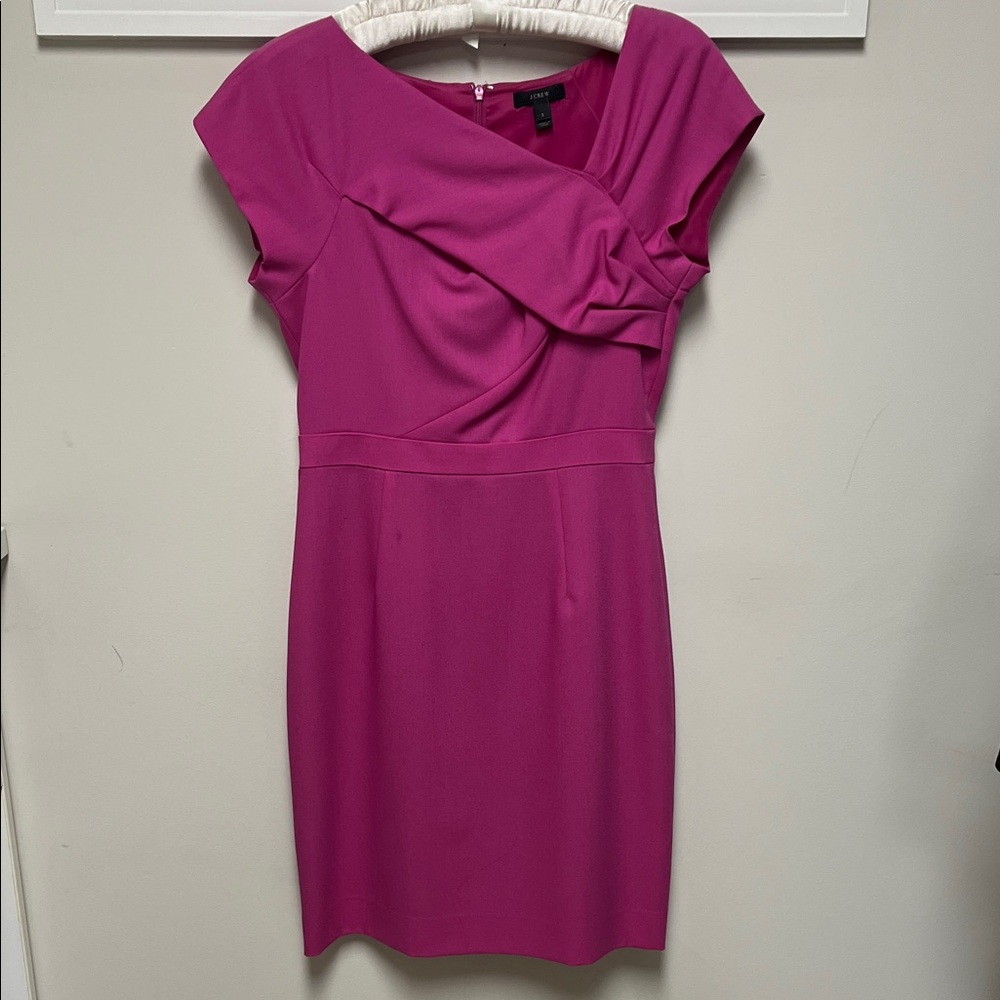 J. Crew Fuchsia Asymmetrical Dress